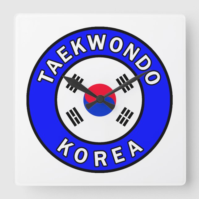 Taekwondo Square Wall Clock (Front)