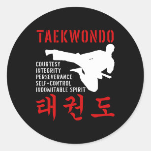 Taekwondo Tenets Martial Arts Classic Round Sticker