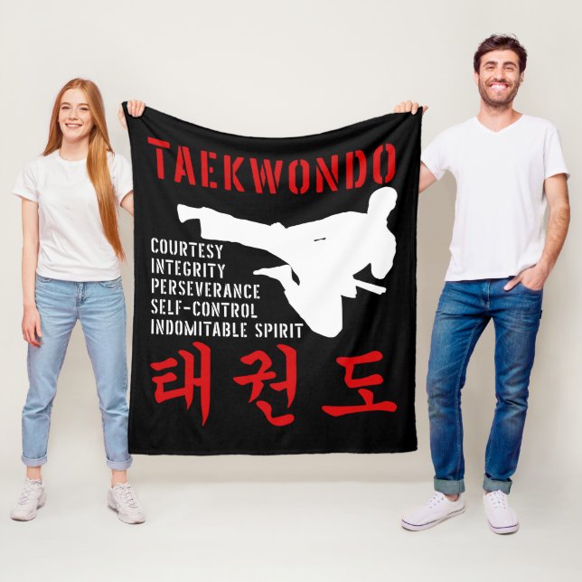 Taekwondo Tenets Martial Arts Fleece Blanket (In Situ)