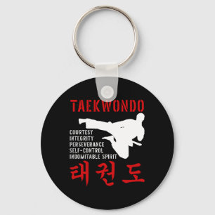 Taekwondo Tenets Martial Arts Key Ring