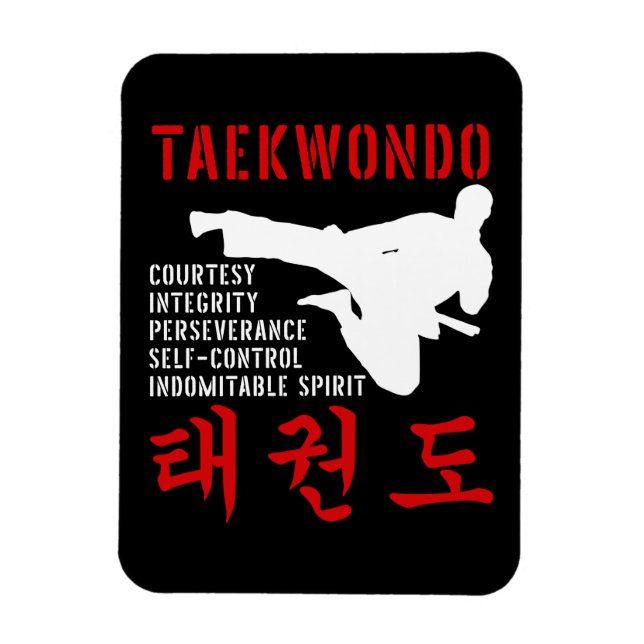 Taekwondo Tenets Martial Arts Magnet (Vertical)
