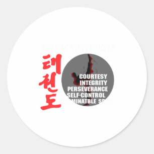 Taekwondo Tenets Martial Arts Tae Kwon Do T Shirt Classic Round Sticker