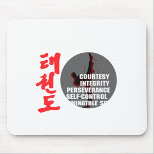Taekwondo Tenets Martial Arts Tae Kwon Do T Shirt Mouse Mat
