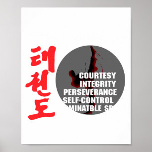 Taekwondo Tenets Martial Arts Tae Kwon Do T Shirt Poster