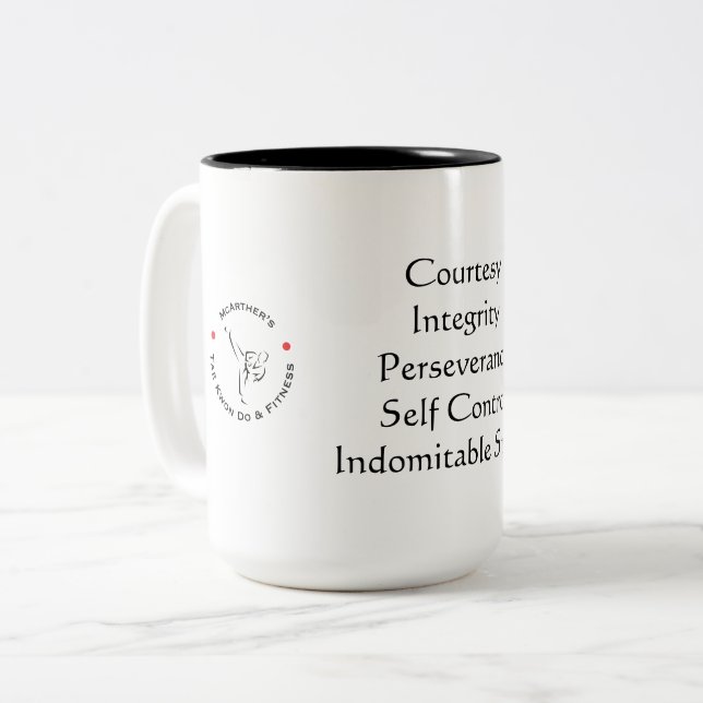 Taekwondo Tenets Mug (Front Left)