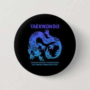 Taekwondo TKD Tae Kwon Do Dragon Art Martial Arts 6 Cm Round Badge