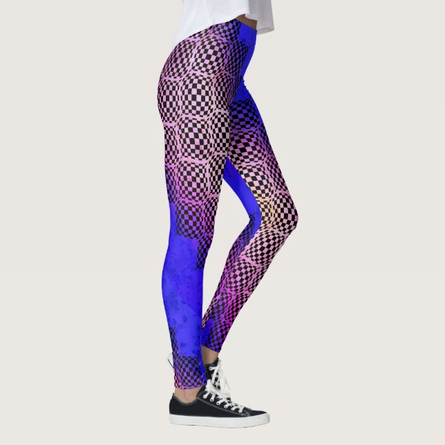 Taffi Blue Moonset Op-Art Leggings (Right)