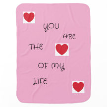 Taffy Colour Baby Blanket with hearts