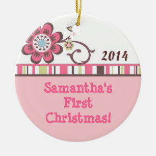 Taffy Flower Butterfly Personalised Name Ornament