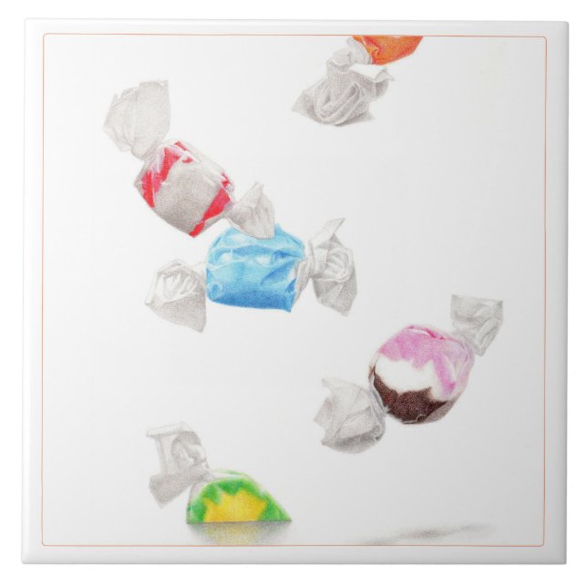 TAFFY RAIN 6" Ceramic Tile (Front)