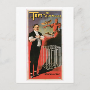 Taft ~ Magician Devils Cage Vintage Magic Act Postcard