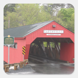 Taftsville Covered Bridge, Vermont Square Sticker