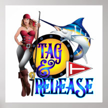 Tag and Release Fishing Pinup Girl