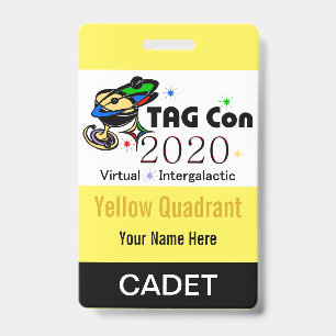 TAG Con 2020 - Yellow Quadrant - Cadet ID Badge