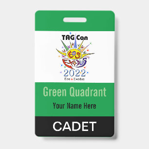 TAG Con 2022 - Green Quadrant - Cadet Badge ID Badge