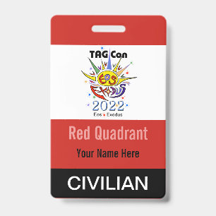 TAG Con 2022 - Red Quadrant - Civilian Badge ID Badge