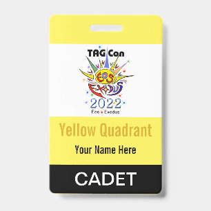 TAG Con 2022 - Yellow Quadrant - Cadet Badge ID Badge