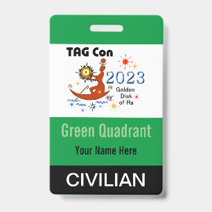 TAG Con 2023 - Green Quadrant - Civilian Badge ID Badge