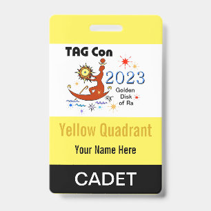 TAG Con 2023 - Yellow Quadrant - Cadet Badge ID Badge