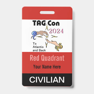 TAG Con 2024 - Red Quadrant - Civilian Badge ID Badge