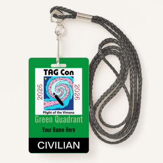 TAG Con 2026 - Green Quadrant - Civilian Badge ID Badge