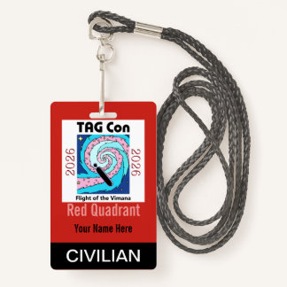 TAG Con 2026 - Red Quadrant - Civilian Badge ID Badge