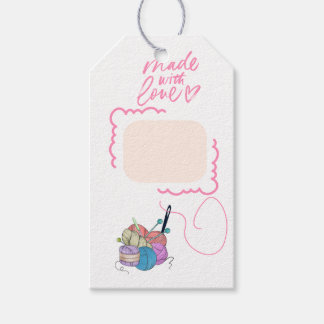 Tag for knitted items. Made with love