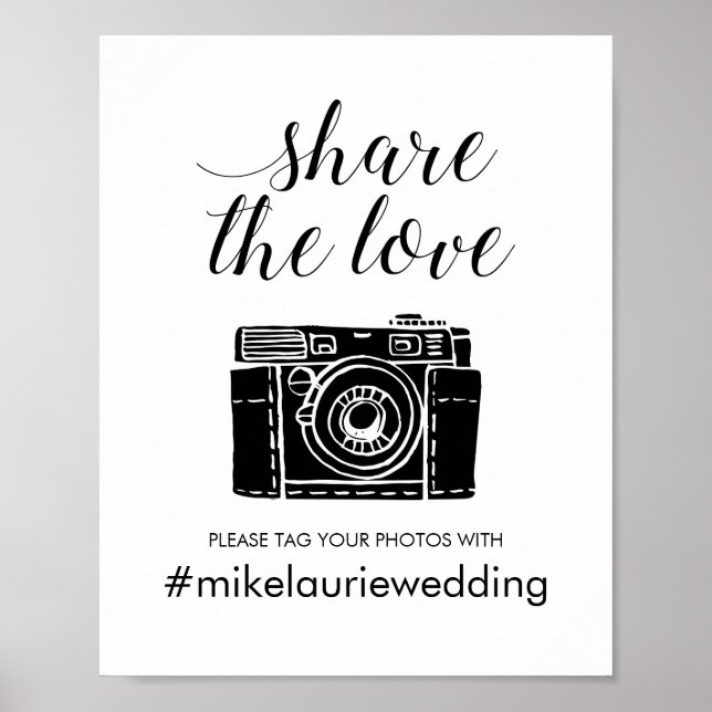 Tag Your Photos With Wedding Hashtag Poster (Front)