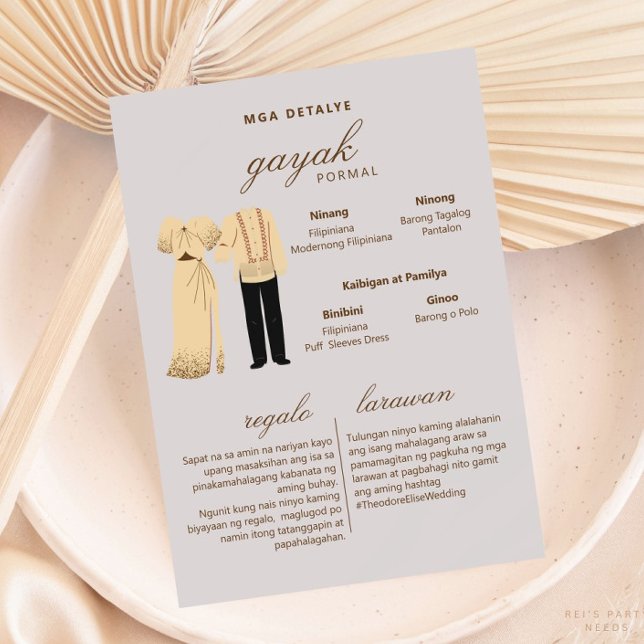 Tagalog Wedding Invitation Filipiniana Attire Card (Creator Uploaded)