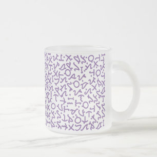 Tagbanwa script frosted glass coffee mug
