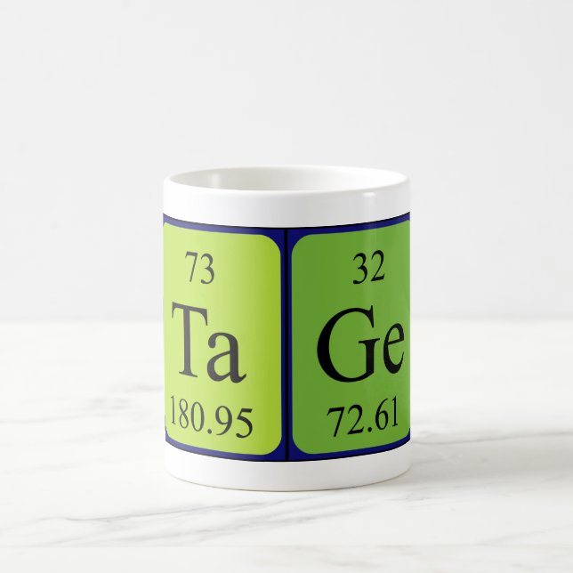 Tage periodic table name mug (Center)