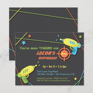 Tagged for Laser Tag Birthday Party Invitations