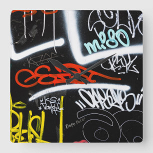 tagged square wall clock