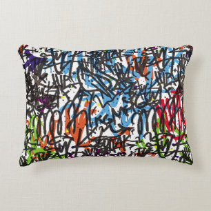 tags seamless pattern. Graffiti background.art,pat Decorative Cushion