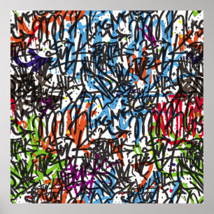tags seamless pattern. Graffiti background.art,pat Poster