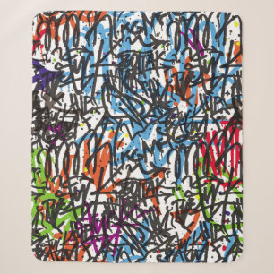 tags seamless pattern. Graffiti background.art,pat Sherpa Blanket