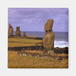 Tahai Platform Moai Statue Abstracts Easter Magnet