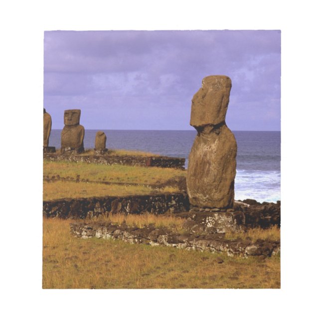 Tahai Platform Moai Statue Abstracts Easter Notepad (Front)