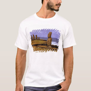 Tahai Platform Moai Statue Abstracts Easter T-Shirt