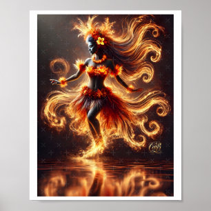 Tahiti An Woman On Fire Sticker Poster