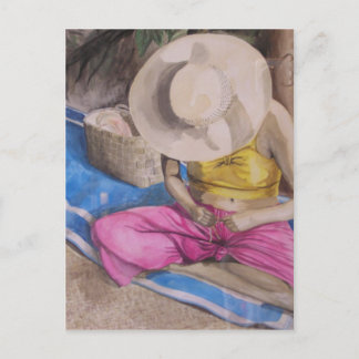 Tahiti Basket Weaver Postcard