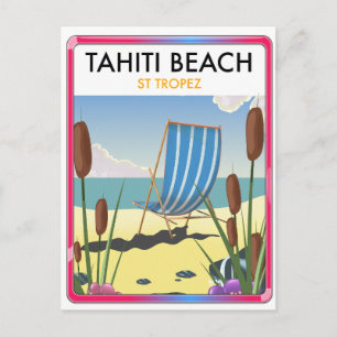 Tahiti beach st tropez holiday postcard