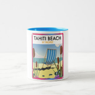 Tahiti beach st tropez Two-Tone coffee mug