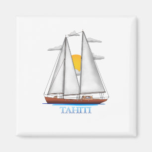 Tahiti Coastal Nautical Sailing Sailor Magnet