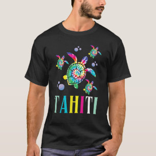 Tahiti French Polynesia Tie Dye Sea Turtle Tahiti T-Shirt