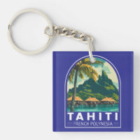 Tahiti French Polynesia Travel Art Emblem
