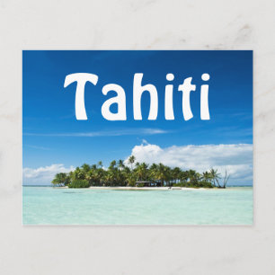Tahiti island text postcard