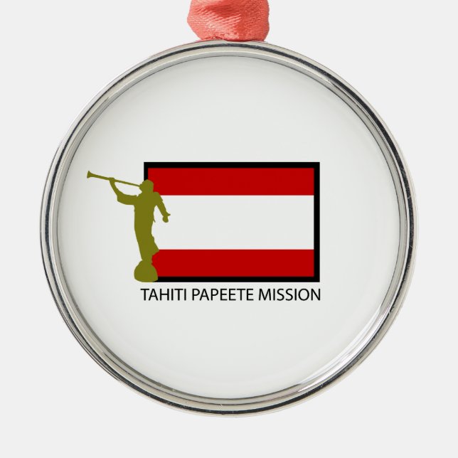 TAHITI PAPEETE MISSION LDS CTR METAL TREE DECORATION (Front)