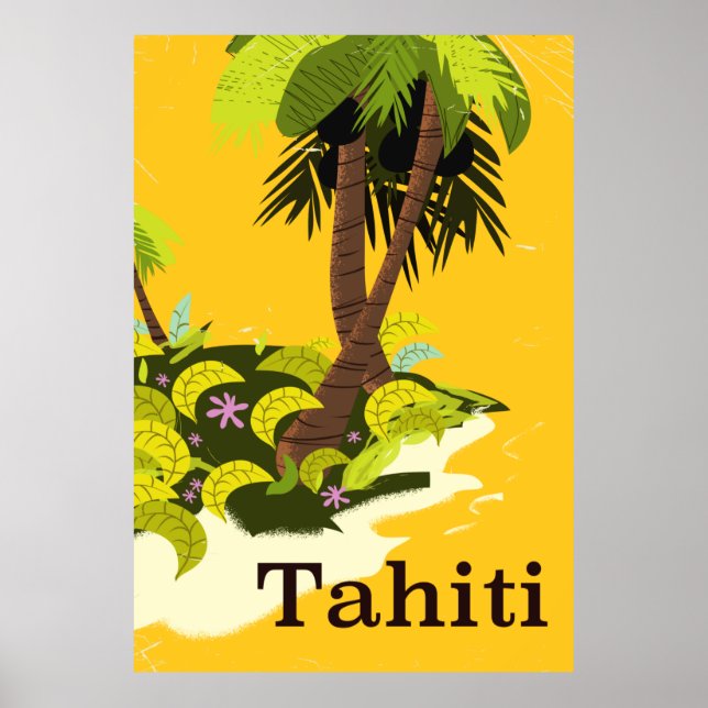 Tahiti Retro travel poster (Front)