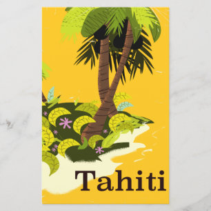 Tahiti Retro travel poster